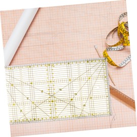 jojofuny Patchwork Ruler for Quilting Sewing Transparent Measuring Tool with Accurate Scale for Craft Projects Features Hanging for Easy Storage