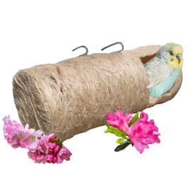 NeoNest Nido de Quiote Natural para Aves, Nido Colgante Hecho a Mano, Refugio Acogedor para Canarios, Pinzones y Periquitos