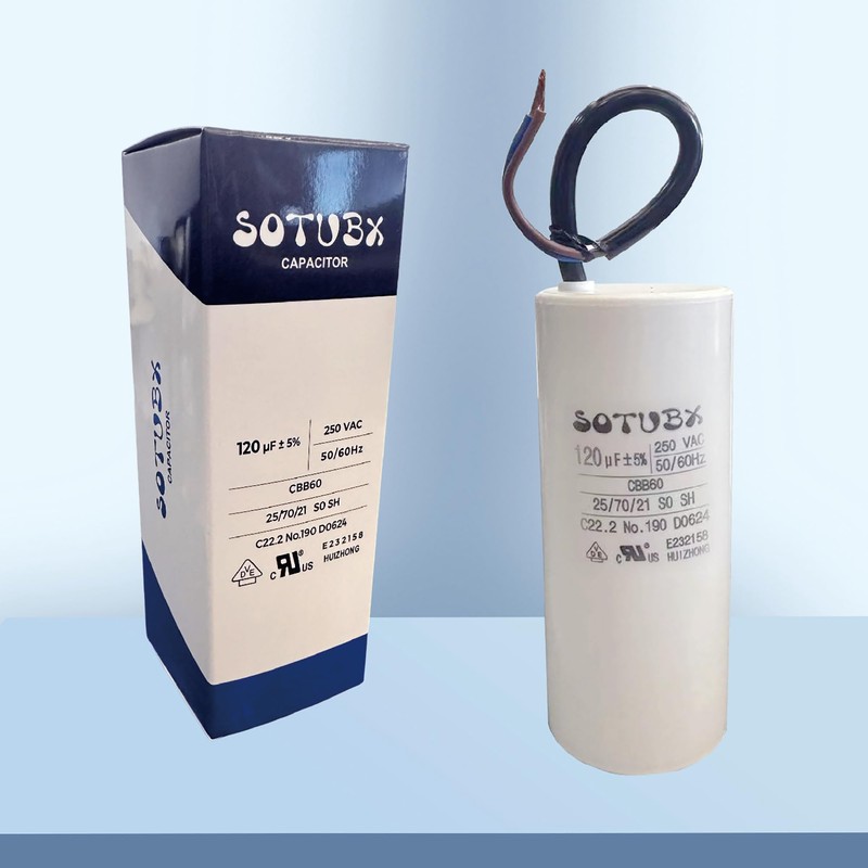 Sotubx 120uf CBB60 250 Volt Round Capacitor Replacement Part Plastic