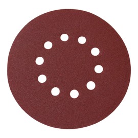 ECKRA 03219 30 Sanding Discs Velcro for Long Neck Sanders Diameter 215 mm 10 Holes Assorted Grain Red Brown