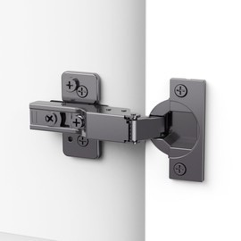Chibery 10 Pack Frameless Half Overlay Soft Close Concealed Hinges, Black Titanium Plated, Self Closing, 105° Open Angle 3D Adjustment, Stop 85 ＆ 105 Degrees, Clip On, Stainless Steel for Cabinet Door