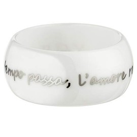 GILARDY Amore per Sempre Love Ring R5 White with Italian Love Quote Ceramic, Ceramic