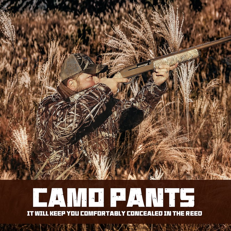YEVHEV Hunting Pants for Men Camouflage Clothing Gear Windproof Fleece