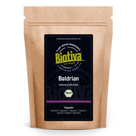 Valerian Organic 180 Capsules - Valerian Root Ground - 600 mg per Capsule - Bottled and Controlled in Germany - Vegan - Biotiva