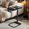Kitstorack TV Tray Table, Adjustable Height & Rounded Metal Corners,