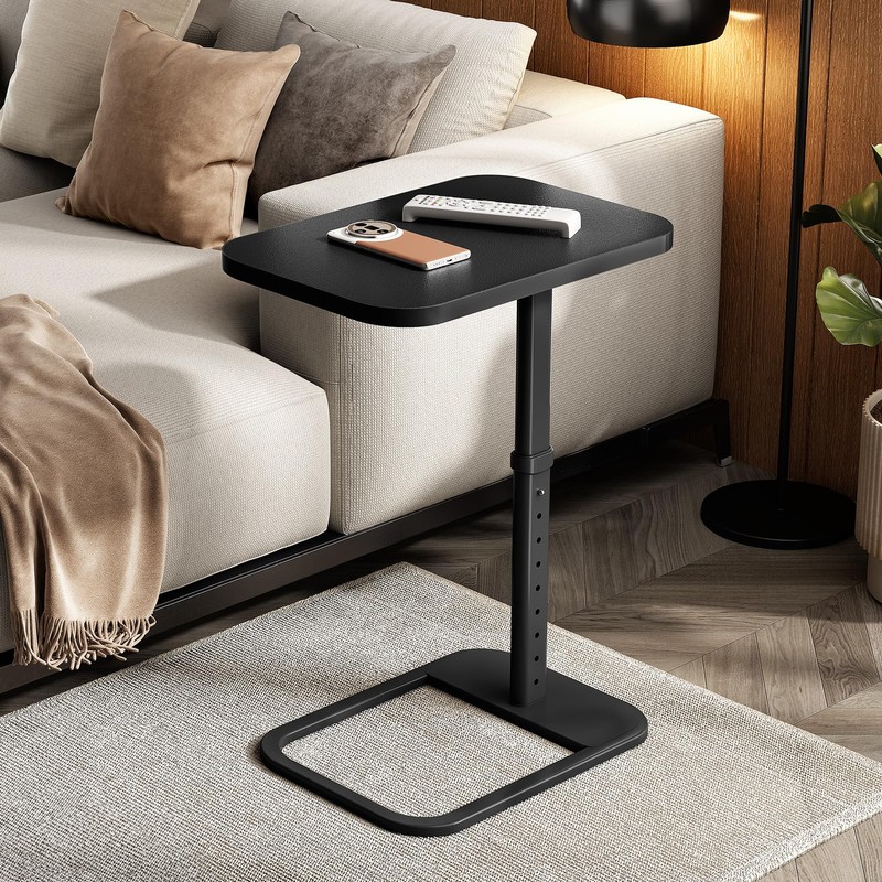 Kitstorack TV Tray Table, Adjustable Height & Rounded Metal Corners,