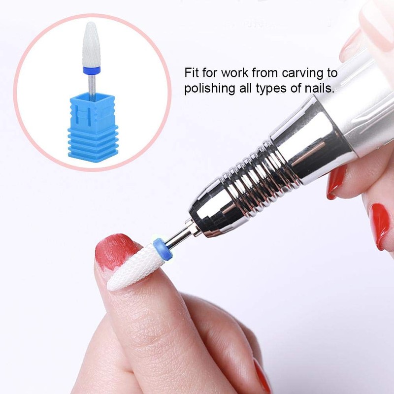 Ceramic Nail Drill Bit Corn-Head-Shape Professional Grinding Head for Nail