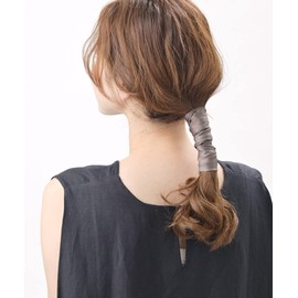 VingTAINE H7553-MOC- Wire Pony Striped Wide Wire Wrapped Ribbon Daily Hair Access