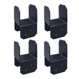 4 Pcs Post Caps Tie Bracket/ Joist Anchor Connector/ Heavy Duty Steel Mounting Joist Hanger Brackets Support/ for 2x2 Post, Post Base Steel Post Anchor Connector