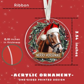 Horse Ornaments for Christmas Tree - Horse Lover Gifts, Gifts for Horse Lovers Women - Xmas Horse Ornament, Horse Christmas Ornament - Horse Christmas Ornaments - Acrylic Christmas Ornaments 2024