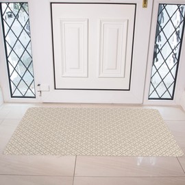 Shape28 Floor Mat Ultra-Thin Kitchen Bathroom Rug with Non Slip Rubber Backing 35”x23” Latte Design 6M