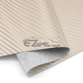 EZAUTO WRAP 54"x180" (4.5FTx15FT) Fabric Carbon Fiber White 54" Wide Cloth Marine Vinyl Plain Weave Upholstery Automotive Seat Cover