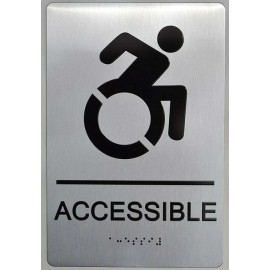 BUILDINGSIGNS.COM NYC Accessible Sign -Compliant Sign. 6"x9" Sign -(Aluminum)-RE