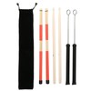 Drum Stick Brush Set Jazz Retractable Metal Wire 5A Bamboo