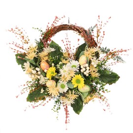 Artificial Wreath Yellow Wild Daisy Half Wreath Easter Decoration Wreath Artificial Flowers Front Door Wreath