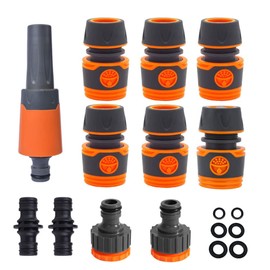 AstarFavor 11 Piece Quick Coupling Garden Hose Connection Set, Hose Coupling 1/2 Inch, Hose Connector, Hose Coupling Accessories for Garden Hose