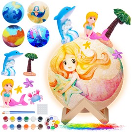 ONLYFUN Moonlight Kids DIY kit, Gift Mermaid Girl, DIY Mermaid Birthday Decoration nightlight Garden, DIY for Girl 6 7 8 9 10 11 12 Years Old
