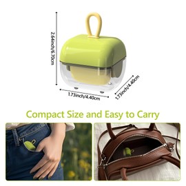 Reusable Lint Roller Washable Mini Sticky Roller Portable Remover for Clothes, Sofa, Car & Travel Pet Hair Removal Tool (Green 2Pack)