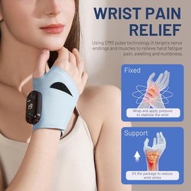 TENS Gerät Handgelenk Massagegerät,EMS Wiederaufladbare Reizstromgerät,8 Modi 19 Stärke,Handmassagegerät Muskel Schmerzlinderung und entspannt Muskeln