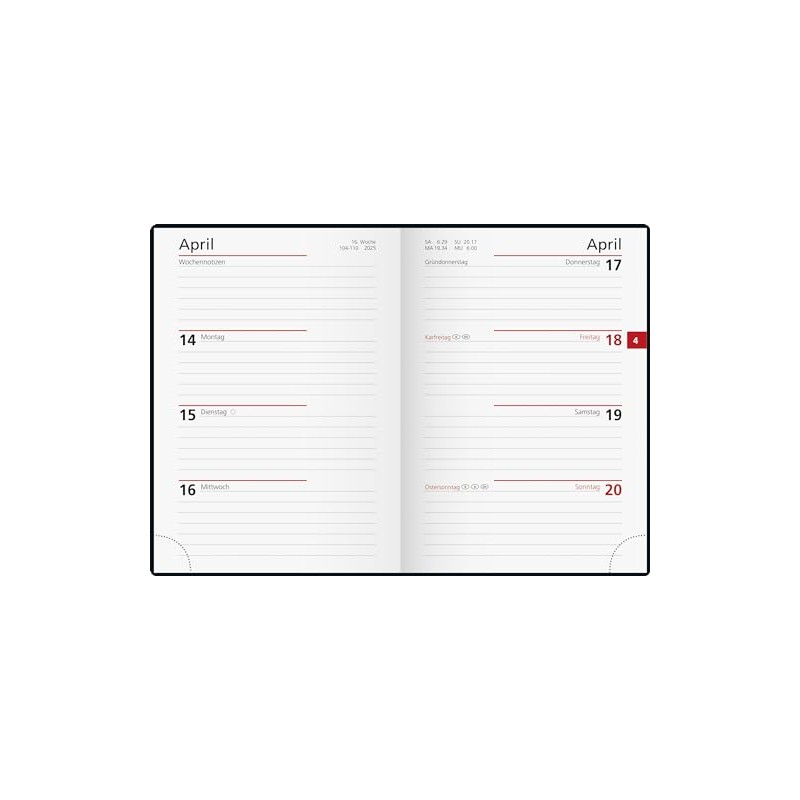 rido/idé Pocket Diary Model Perfect/Technik I (2025), 2 Pages =