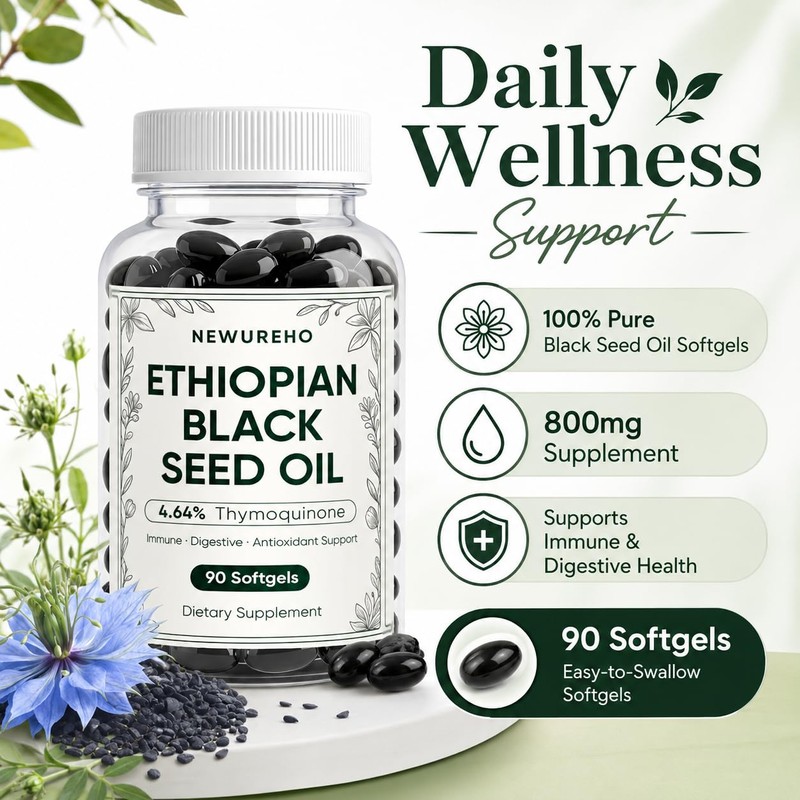 Ethiopian Black Seed Oil, Organic Cold Pressed 100% Pure Black