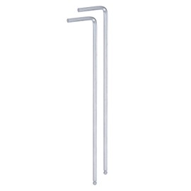 sourcing map 2pcs Ball End Hex Key Wrench 2.5mm L-Shape Extra Long Arm Hexagon Metric Wrenches Chrome Vanadium Steel Repairing Tool for Home Repair, Silver Tone