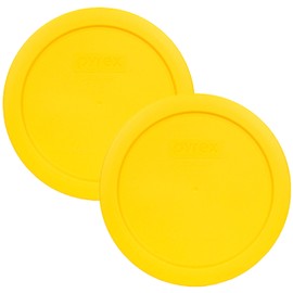 Pyrex 7201-PC 4-Cup Meyer Lemon Yellow Plastic Food Storage Replacement Lids (2-Pack) - Made in the USA