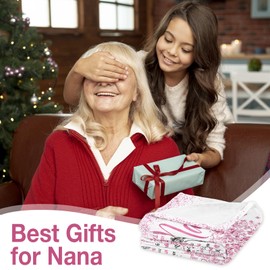 CAPRIFIC Nana Birthday Gifts, Nana Gifts, Soft 150x130 cm Blanket for Nana, for Nana on Her Birthday, Thoughtful Gifts for Grandmother, Comfortable Gifts for Nana (Pink)