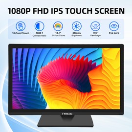 FYHXele 22 Inch Computer Monitor, FHD 1920 x 1080P Office PC Monitor IPS Display180Hz, HDMI, DP, Frameless, VESA Mountable, Eye Protection, Ergonomic Tilt Adjustment, Built-in Speakers, Black