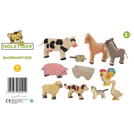 Bambilino Holztiger Farm Animals Set with 11 Toy Figures
