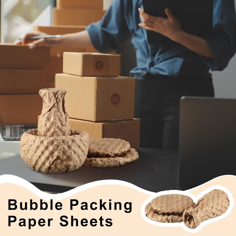 Paper Bubble Wrap Eco Cushioning Wrap, Packing Supplies for Storing