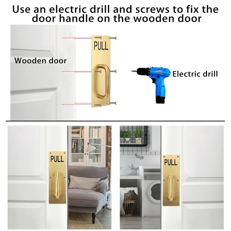 Sumnacon 2 Set 12" Stainess Steel Door Handle Pull &