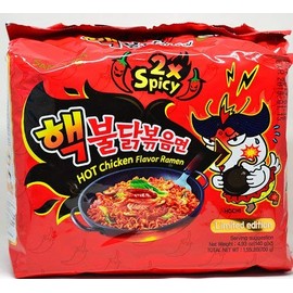 Samyang 2X Spicy Hot Chicken Flavor Ramen, 4.9oz (Pack of 5)