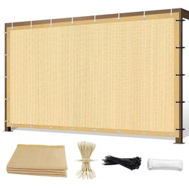 Sunocity 8' X 12' 90% Sun Shade Cloth Outdoor Patio Wheat Pergola Shades Cover Privacy Screen UV Block Porch Screens Canopy for Patio Outside Outdoor