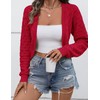 LOMON Womens Cardigan Sweaters Shrug Knit Open Front Crop Sweater(Red,Medium)