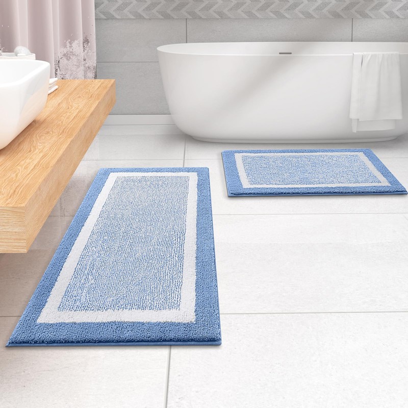 smiry Microfiber Non-Slip Bath Mats for Bathroom, Extra Soft Absorbent
