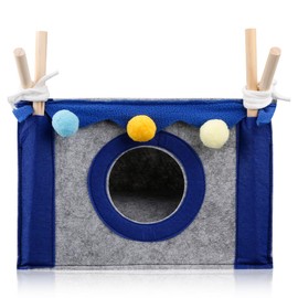 GLADFRESIT Guinea Pig Bed Pet Tent Cave House Hideout for Rabbit Hedgehog Chinchillas Hamster(Blue)