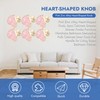 6 Sets Pink Heart-Shaped Cabinet Knobs Zinc Alloy Drawer Pulls