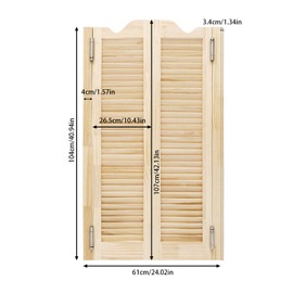 RocoReny Double Swinging Door, Wood Countryside Cafe Door Swing Saloon Doors with Metal Hinges, Wall-Mounted Swing Doors for Kitchen Stairs Bedroom Entrance Bar (42 * 24 * 1.34in, Wood Color)