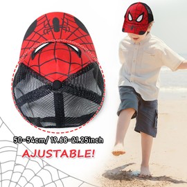 OIUTSNH Children's Baseball Cap, Red, Boys Cap, Children, UV Protection, Spidery Cap, Children's Sports, Size Adjustable Buckle Design, Hiphop Children's Caps Boys Girls, 1, M