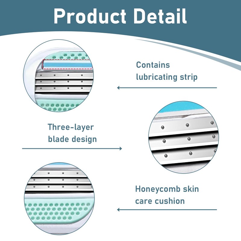 20 Refill Blades for Women, 3 Blades with Lubricating Strips,