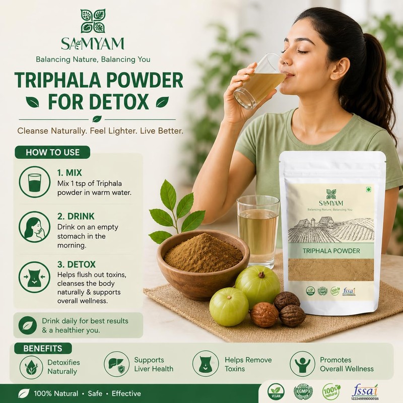 Samyam Triphala Powder, 500g (1.1 lb) pack | For Digestion