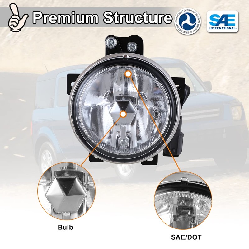 Nixon Offroad Fog Light Fit for 2003-2006 Honda Element, 2