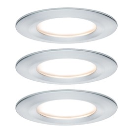 Paulmann 93901 Nova Plus LED Einbauleuchte inkl. Coin Basisset starr IP44 rund 78mm 3x6W 230V dimmbar 2700K Alu gedreht Spot Einbaustrahler