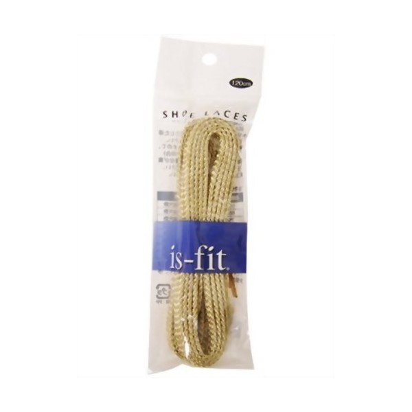 is-fit Shoelaces GS-1 All Glitter Gold, 47.2 inches (120 cm), Gold