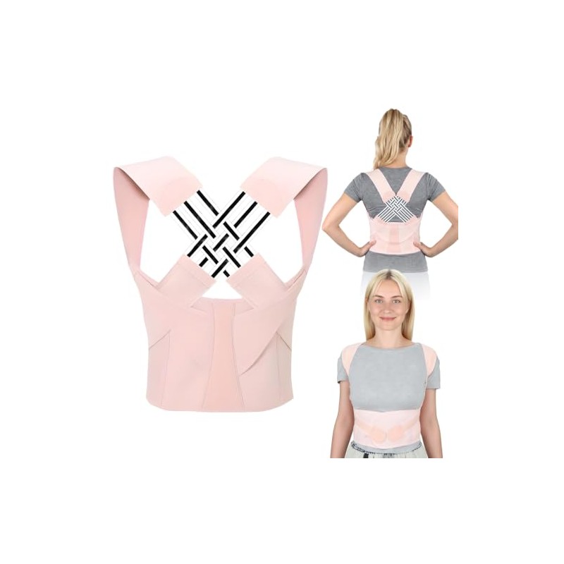 Pink Posture Corrector for Women Back Support Brace Office