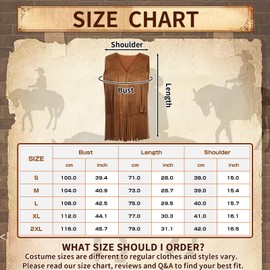 Western Cowgirl Costume for Women, 70s Hippie Costume Set with Fringe Vest Cowgirl Hat Sunglasses Red Bandana, Retro 70s Fancy Dress for Disco Party (Brown 1, L)