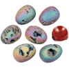 KYEYGWO Titanium Coated Agate Geode Egg Figure with Wooden Stand,