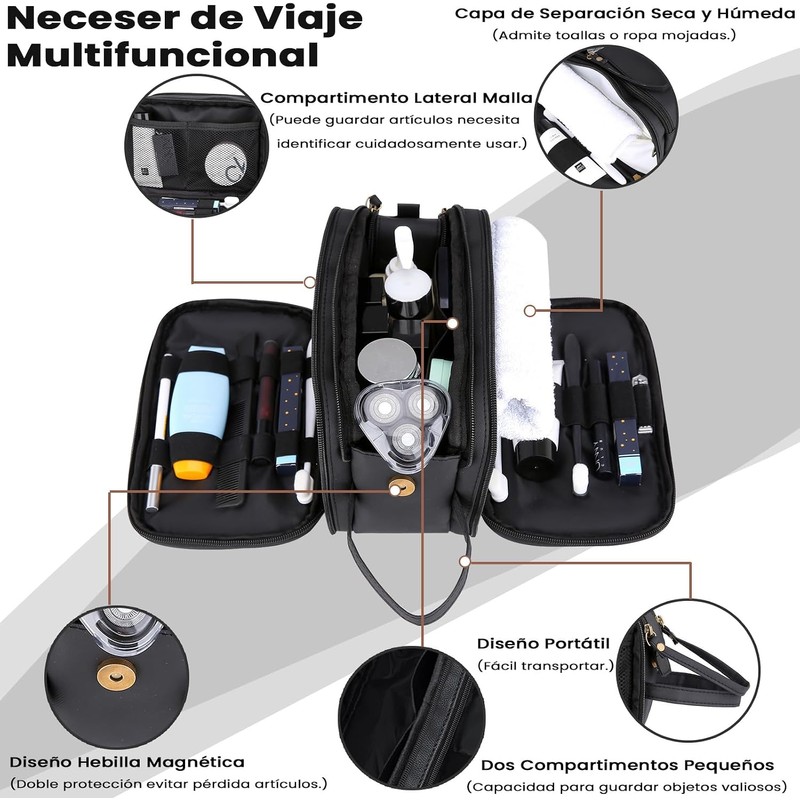 Neceser de Viaje, Bolsa Viaje Aseo, Neceser de Viaje Impermeable