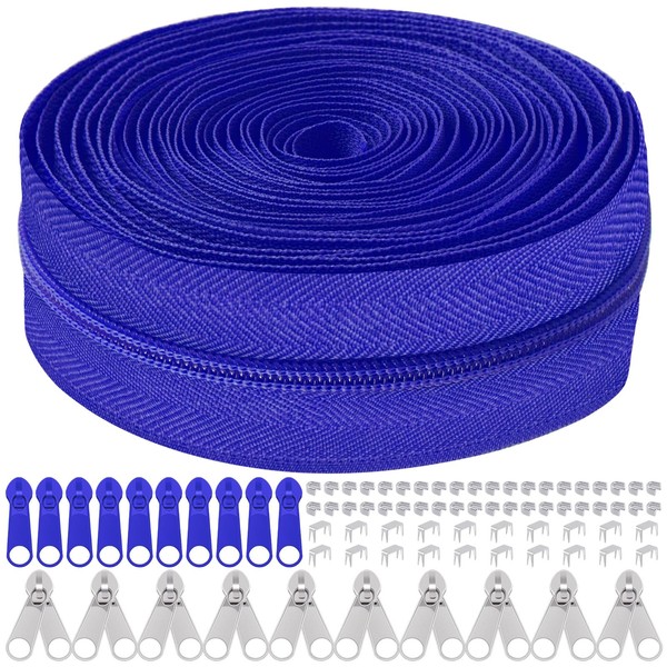 Mardatt 81Pcs Zipper Repair Kit, 10 Yards #5 Nylon Zipper